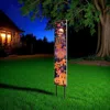 Hivvago 42" Black And Orange Halloween Skeleton Solid Wood Garden Stake In Multi