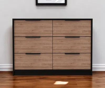 Hivvago 42" Brown And Black Four Drawer Dresser