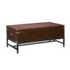 Hivvago 42" Brown Manufactured Wood And Metal Rectangular Coffee Table In Brown