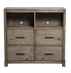 Hivvago 42" Brown Solid Wood Open Shelving Tv Stand In Brown