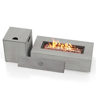 Hivvago 42 Inch 50 000 Btu Outdoor Rectangular Fire Table With Tank Holder