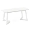 Hivvago 42 Inch Modern Entryway Bench Long Dining Bench With Rubber Wood Legs-white