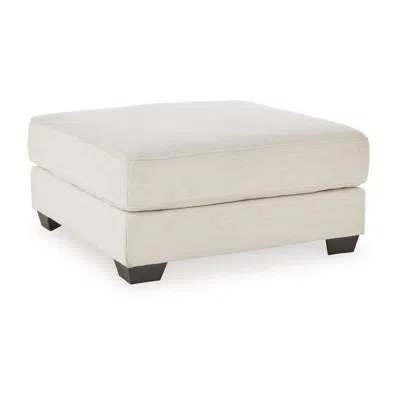 Hivvago 42 Inch Ottoman, Oversized Cushion, Modern Style, Soft Beige Polyester
