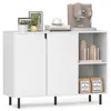 Hivvago 42 Inch Sideboard Buffet Cabinet Kitchen With Adjustable Shelves-white