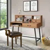Hivvago 42-inch Vanity Desk With Tabletop Shelf And 2 Drawers-natural