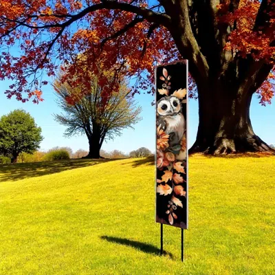 Hivvago 42" White And Brown Floral Bouquet Solid Wood Birds Garden Stake In Multi