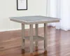 Hivvago 42" White And Natural Faux Marble And Wood Square Bar Table In Gray