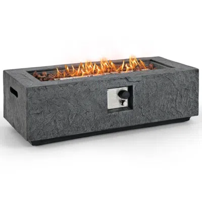 Hivvago 42.5 Inch 50000 Btu Fire Pit Table Set With Stainless Steel Burner In Gray