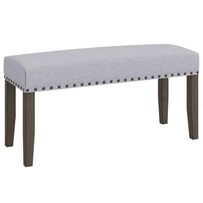 Hivvago 42.5 Inch Upholstered Entryway Bench End Of Bed Bench-gray In Purple