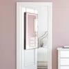 Hivvago 42.5 Inches Lockable Jewelry Mirror Wall Cabinet With 3-color Led Lights-black