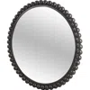 Hivvago 43" Black Abstract Metal Framed Accent Mirror In Black