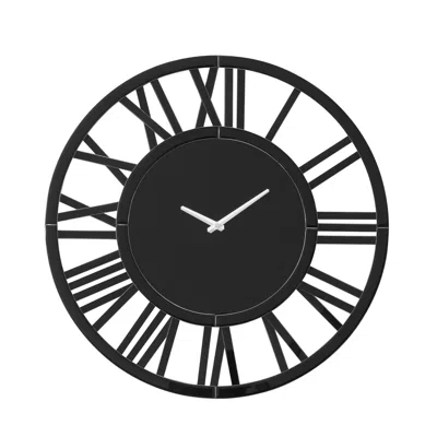 Hivvago 43" Black Mirrored Acrylic Silent Analog Circle Wall Clock