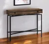 Hivvago 43" Brown And Black Cross Leg Console Table In Black