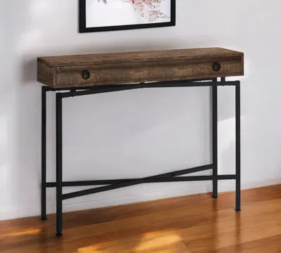 Hivvago 43" Brown And Black Cross Leg Console Table