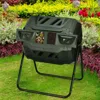 Hivvago 43 Gallon Composting Tumbler Compost Bin With Dual Rotating Chamber