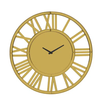 Hivvago 43" Gold Mirrored Acrylic Silent Analog Circle Wall Clock