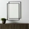 Hivvago 43" Gray Metal Double Frame Accent Mirror In Black