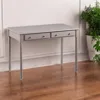 Hivvago 43" Gray Solid Wood Writing Desk With Two Drawers In Neutral