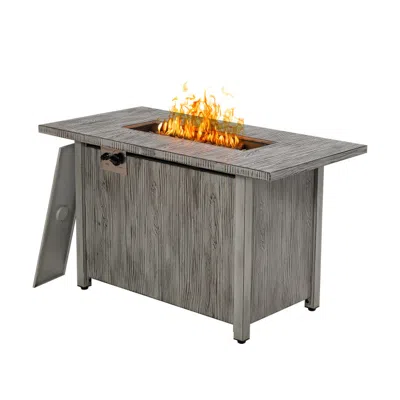 Hivvago 43 Inch 50 000 Btu Propane Fire Pit Table With Removable Lid-gray