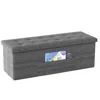 Hivvago 43 Inches Folding Storage Ottoman Bench Linen End Of Bed Bench With Padded Seat In Gray