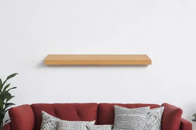 Hivvago 43" Natural Light Brown Wooden Floating Shelf