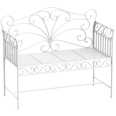 Hivvago 43" Outdoor Garden Bench With Armrests In Gray