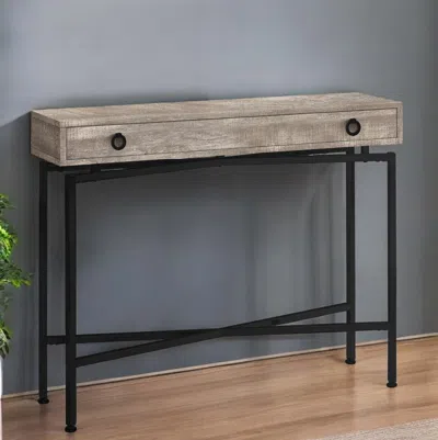 HIVVAGO 43" TAUPE AND BLACK CROSS LEG CONSOLE TABLE