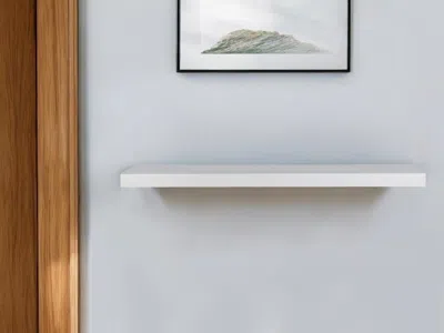 Hivvago 43" White Wooden Wall Mounted Floating Shelf