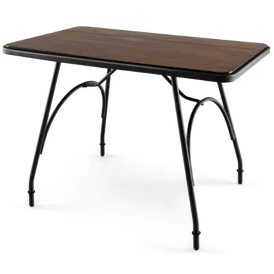 Hivvago 43 X 27.5 Inch Industrial Style Dining Table With Adjustable Feet-rustic Brown