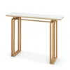 Hivvago 43.5 Inch Console Table With Heavy-duty Metal Frame-golden
