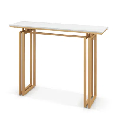 Hivvago 43.5 Inch Console Table With Heavy-duty Metal Frame-golden