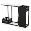 Hivvago 43.5 Inch Console Table With Plant Position And Faux Marble Top-black