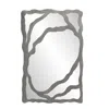 Hivvago 44" Gray Wood Free Form Framed Accent Mirror In Gray