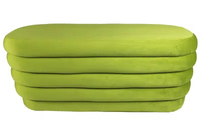 Hivvago 44" Green Velvet Tufted Oval Ottoman