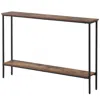 Hivvago 44 Inch Console Table With Shelf With Dual Anti-tipping Kits-rustic Brown