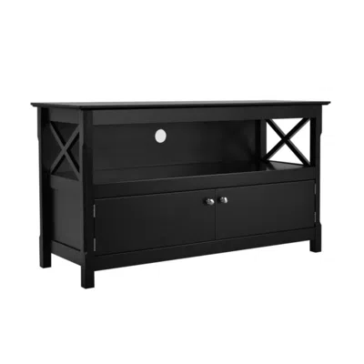 Hivvago 44 Inch Wooden Storage Cabinet Tv Stand-black