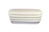 Hivvago 44" White Velvet Tufted Oval Ottoman In Neutral