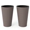 Hivvago 45 Cm Tall Flower Pot Set Of 2 With Insert Bucket And Handle Design-brown In Brown