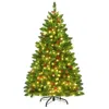 Hivvago 4.5 Feet Pre-lit Hinged Christmas Tree With 300 Led Lights