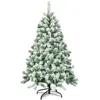 Hivvago 4.5 Feet Snow Flocked Artificial Christmas Tree With 400 Tips