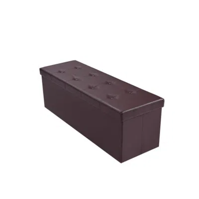 Hivvago 45 Inches Large Folding Ottoman Storage Seat - Brown