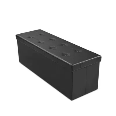 Hivvago 45 Inches Large Folding Ottoman Storage Seat-black