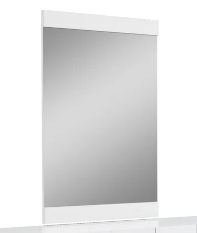 Hivvago 45" Superb White High Gloss Mirror In Gray