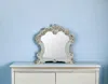 Hivvago 45" White Abstract Wood Framed Mounted Dresser Mirror In White