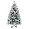 Hivvago 4.5/6/7 Feet Artificial Xmas Tree With Pine Needles And Led Lights-4.5 Ft