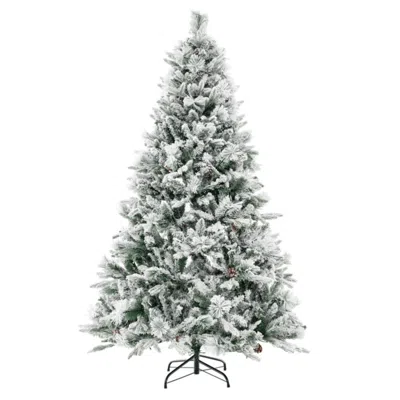 Hivvago 4.5/6/7 Feet Artificial Xmas Tree With Pine Needles And Led Lights-4.5 Ft In Brown
