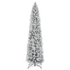 Hivvago 4.5/6/7 Feet Christmas Tree With 258 Branch Tips And 100 Incandescent Lights-flocked And Slim-7 Ft