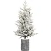 Hivvago 4.5ft Flocked Christmas Tree With Pot Base In Gray