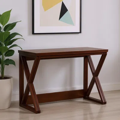 Hivvago 46" Brown Solid Wood A Frame Console Table