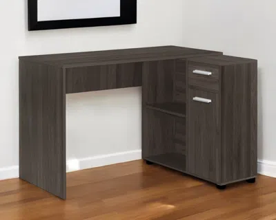 Hivvago 46" Brown Wood L Shape Computer Desk